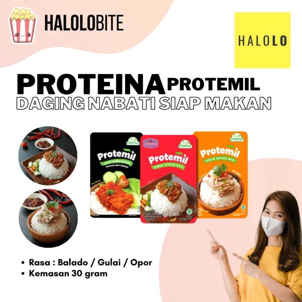 

Proteina Protemil Daging nabati Instant Rasa Balado/Gulai/Opor 30 Gram