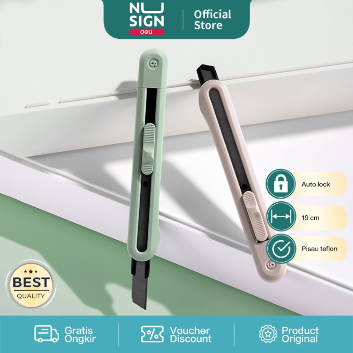 

DELI Nusign Cutter / Pisau Kecil Pemotong Pisau Bahan Teflon 19 cm NS063T