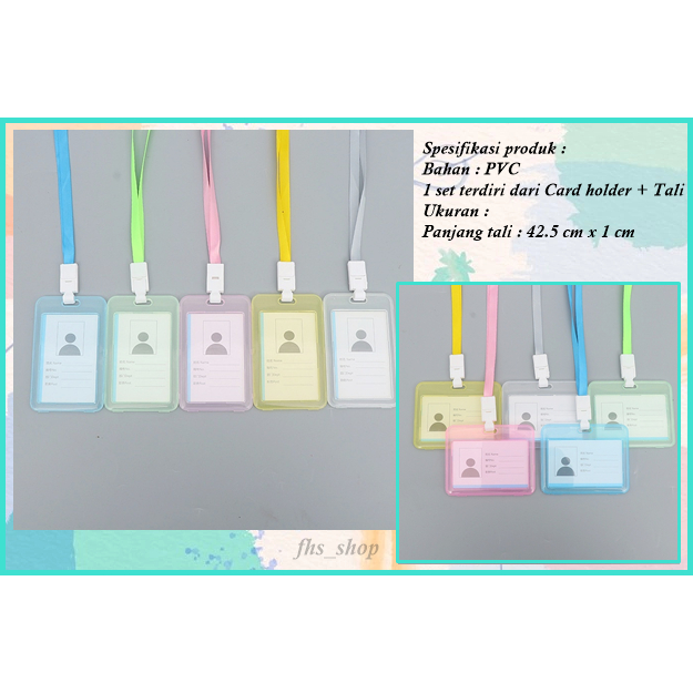 

Name Tag ID Card Transparan Name Tag Holder ID Card + Tali Transparan 6.7 cm x 10.8 cm