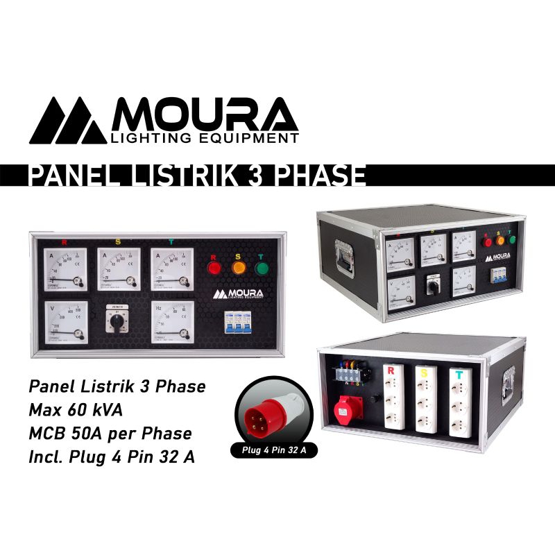 Panel Genset 3 phase Moura / Panel Listrik 3 Phase Lengkap Moura
