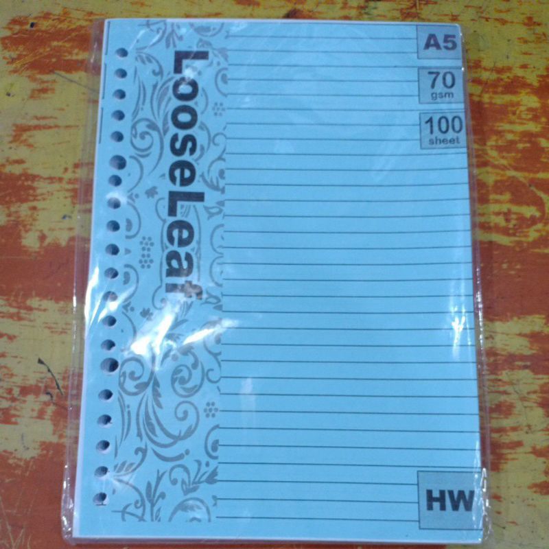 

Loose Leaf / Kertas binder A5 Putih Garis 100 Lembar