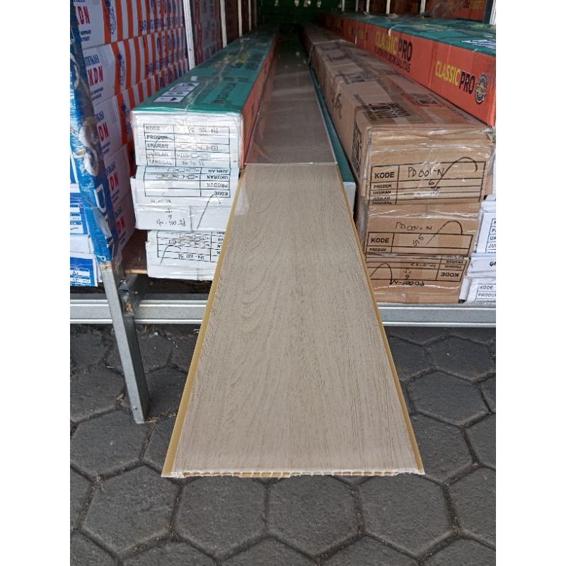 Plafon PVC serat kayu coklat S609