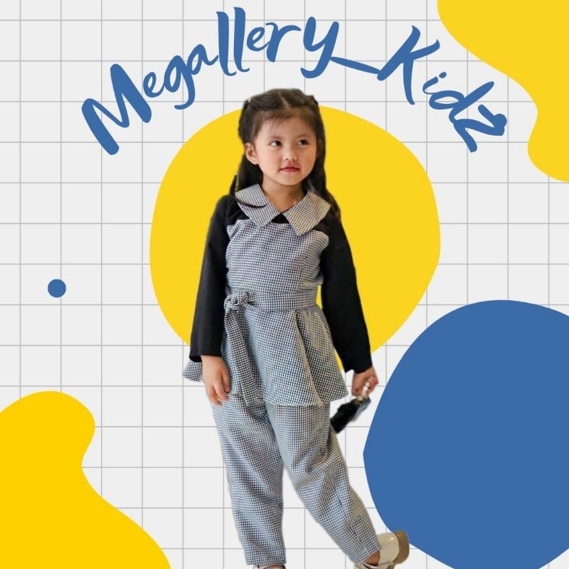 Nara set Pants Baju Anak | One Set | Setelan Baju Anak Perempuan | Dress | Vintage Elegant | Tunik |
