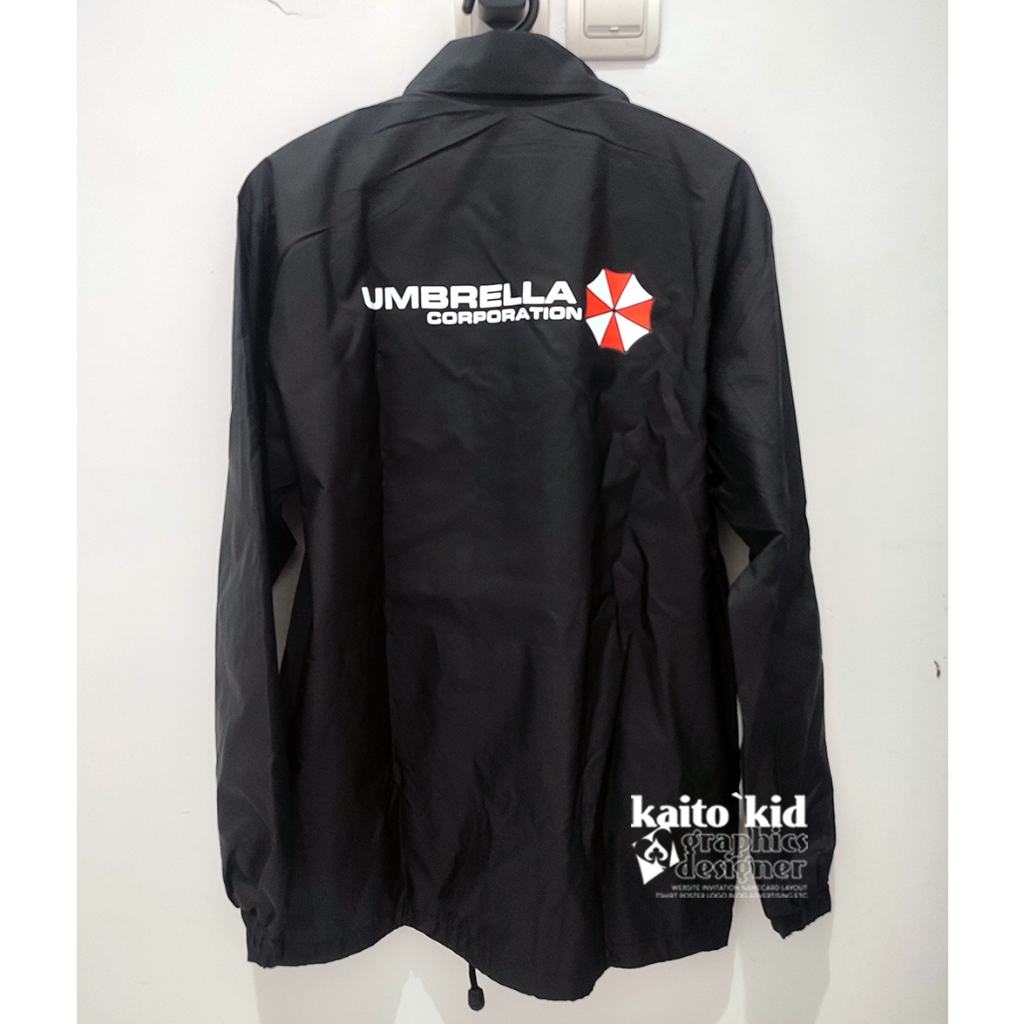 Jaket UMBRELLA CORPORATION Coach Jacket Resident Evil Racoon City bisa custom warna