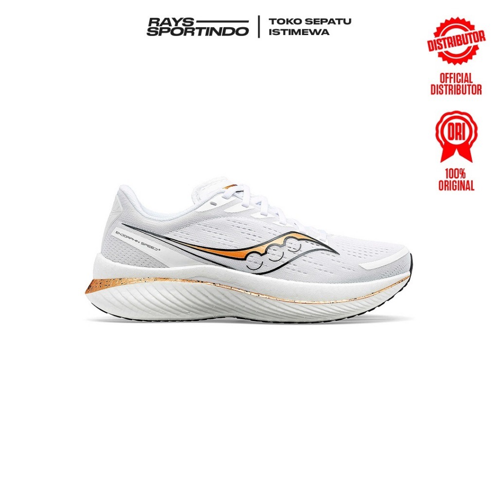 SEPATU RUNNING SAUCONY ENDORPHIN SPEED 3 WHITE GOLD