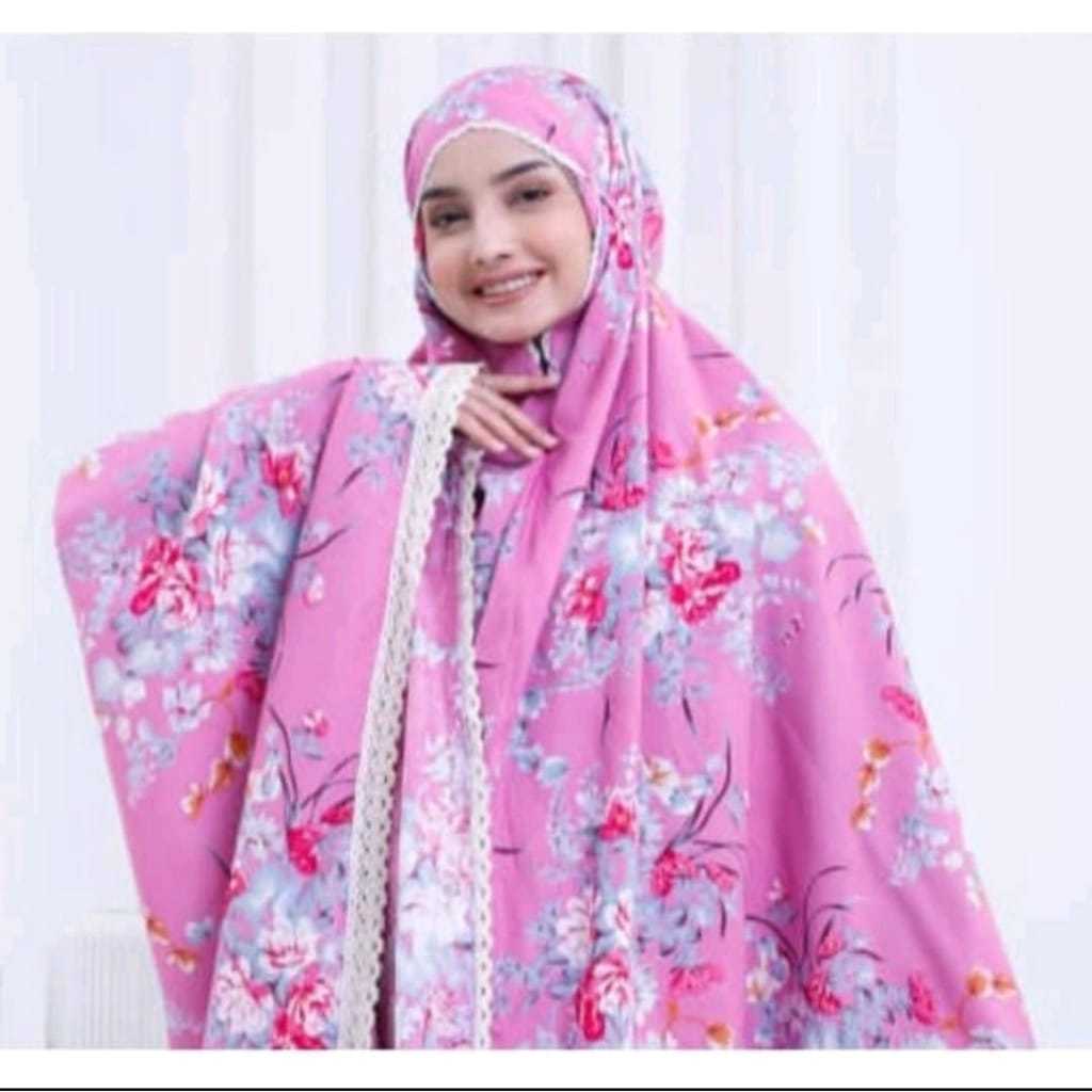 MUKENA DEWASA KEKINIAN MOTIF BUNGA SAKURA // MUKENA JUMBO TERLARIS