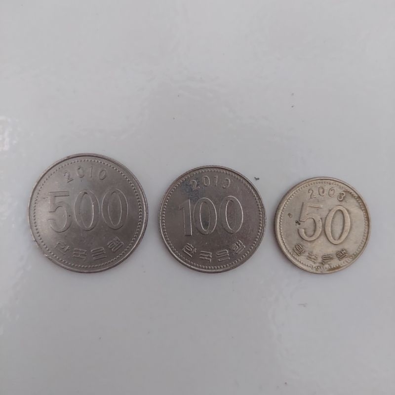 Uang Koin Set Mini Korea Selatan 50 100 500 Won - South Korea Korsel