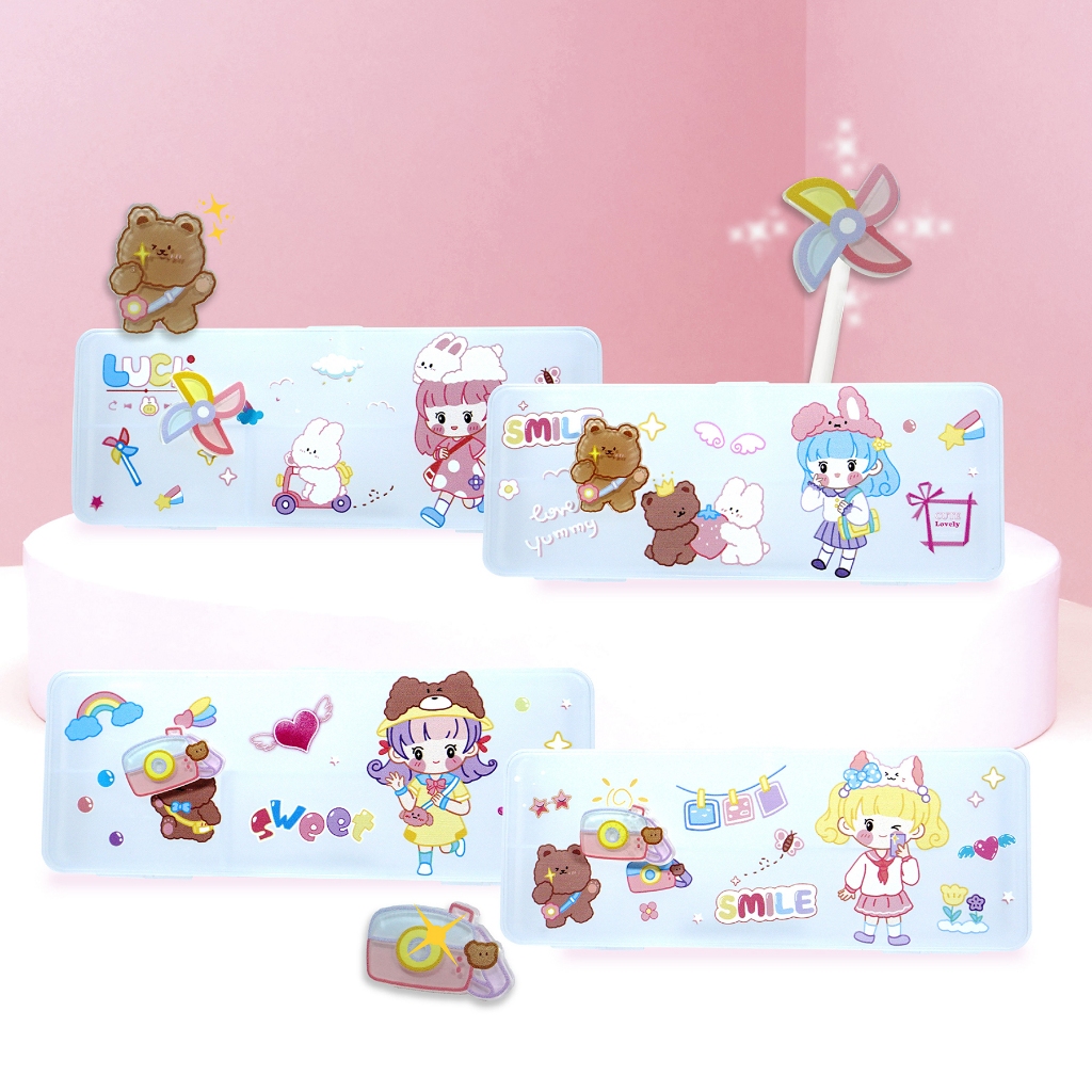 

Kotak Pensil desain untuk cewek Girl dengan Spinner/ Tempat Pensil/ Pencil Case Susun GIRL FANCY 62829-2