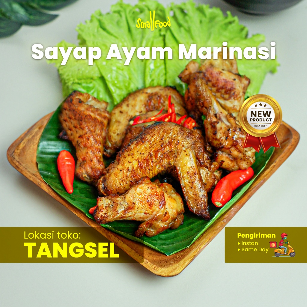 

Sayap Ayam Marinasi 6 Pcs / Chicken Wings / Ayam Bumbu Marinasi / Smallfood / Frozen Food