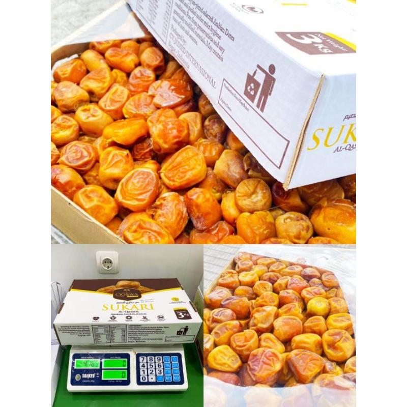 

Kurma Sukari 3kg Basah - Sukkari Premium 100% Asli Original
