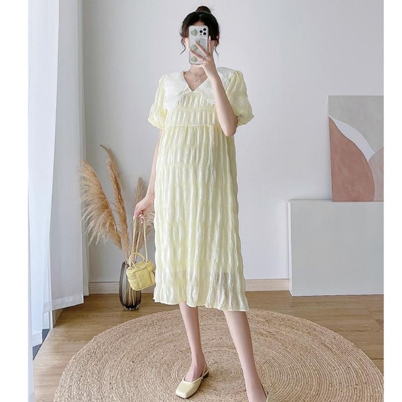 00223 Pakaian maxi long dress dres longdress hamil dasterhamil dasterbumil dresshamil bagus adem mur