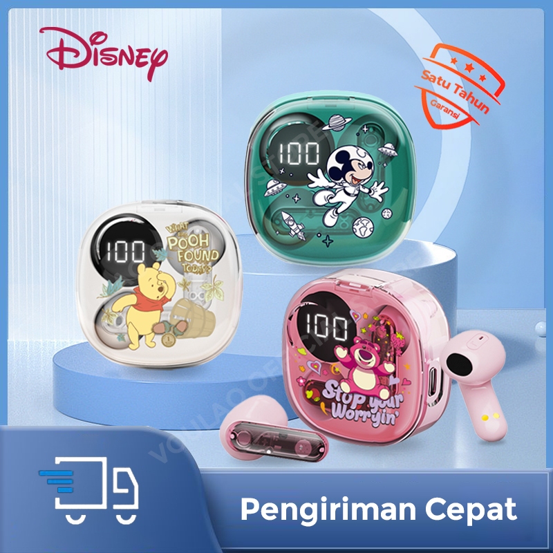 	 100% ORI TWS Disney XD09 Headset Nirkabel Bluetooth 5.3 Display LED Lucu Earphone Super Bass Kebisingan Reduc Musik Headphone Dengan Mic Semi-In-Ear Sentuhan Pintar	