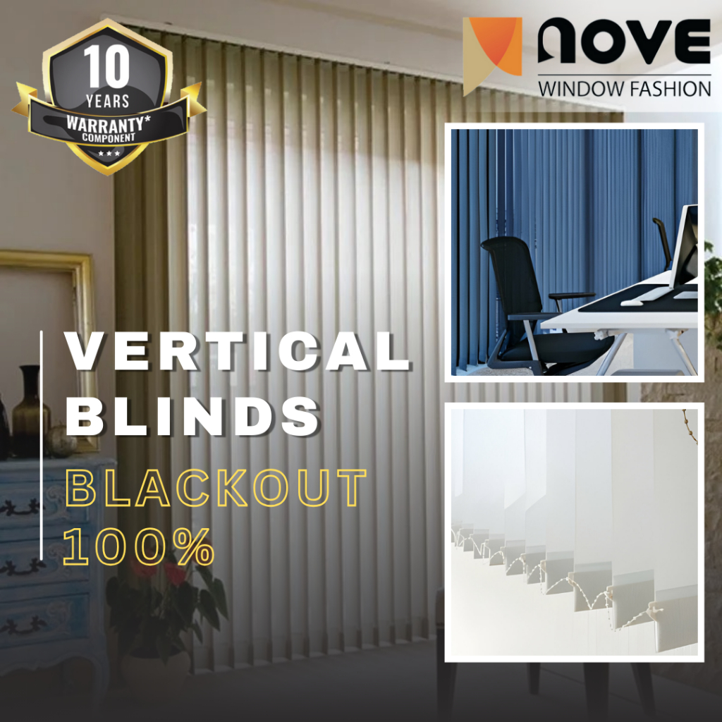 Vertical Blinds Indoor Blackout 100% - Vertical Blind - Tirai Gulung - Tirai Lipat - Tirai Lipat Mur
