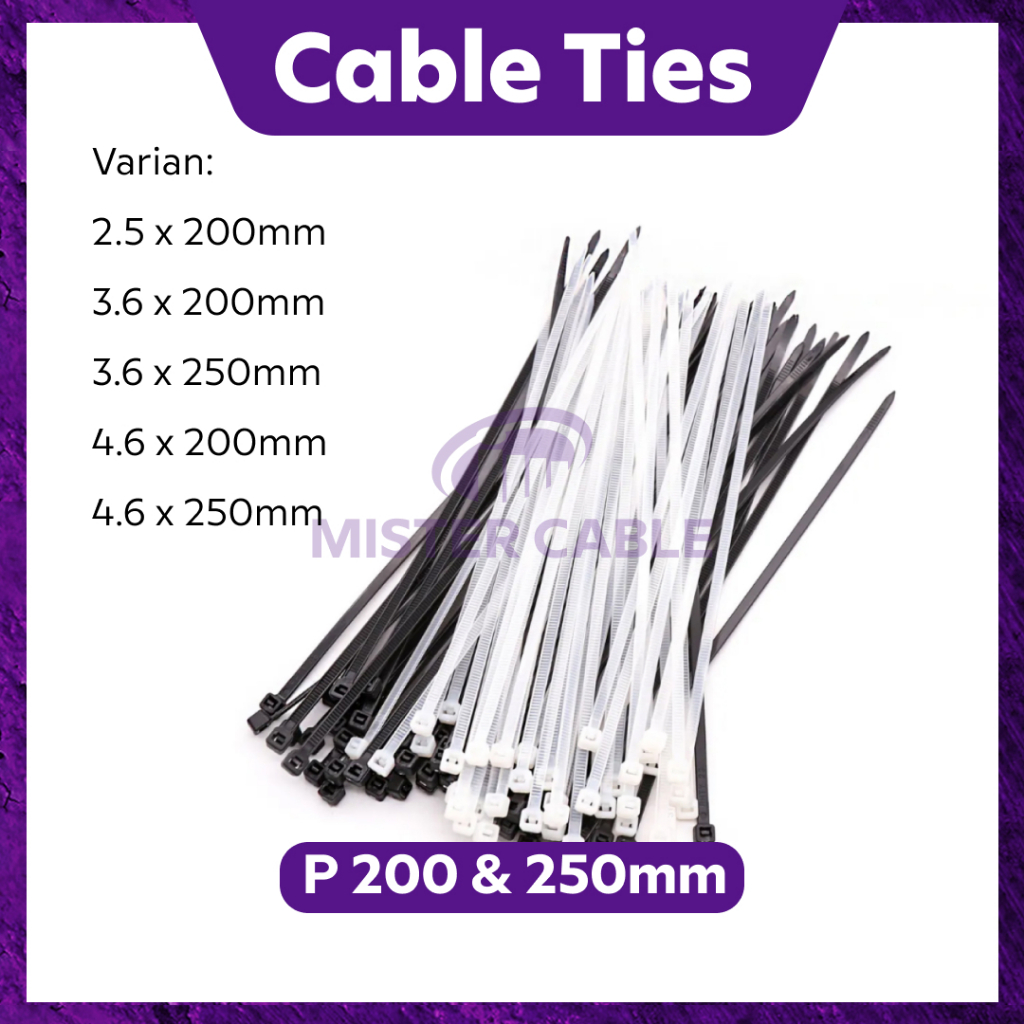 

Kabel Tis 20 25 cm Cable Ties 200 250 mm Pengikat Segel Nylon Plastik