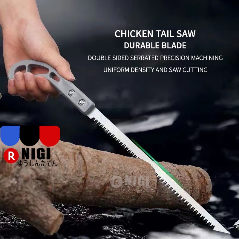 NIGI Gergaji Tangan Kayu/Gergaji Gagang Kayu/Jepang Lancip Runcing/Gergaji