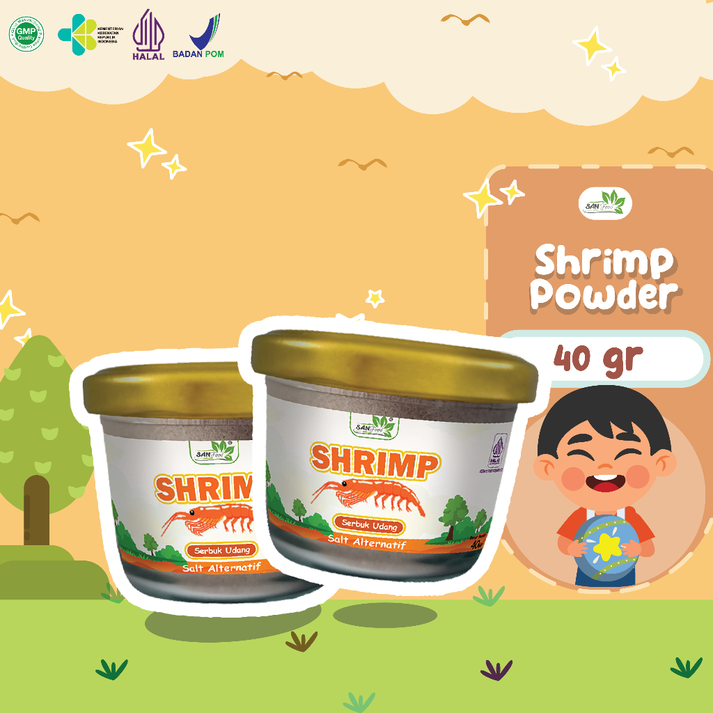 

Sanfood Shrimp Powder Bubuk Udang Ebi Rebon Kering ukuran 40gr Bumbu Masak Pengganti Garam MPASI