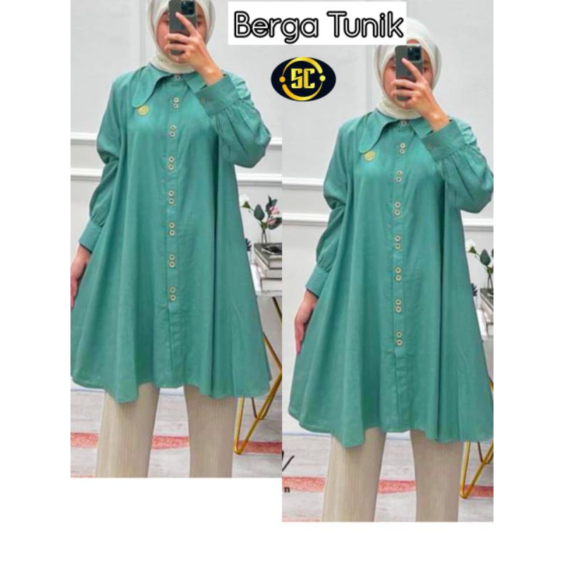 TUNIK BERGA WANITA POLO LINEN MODEL TERBARU SUPER MEWAH/TUNIK IMPORT PREMIUM