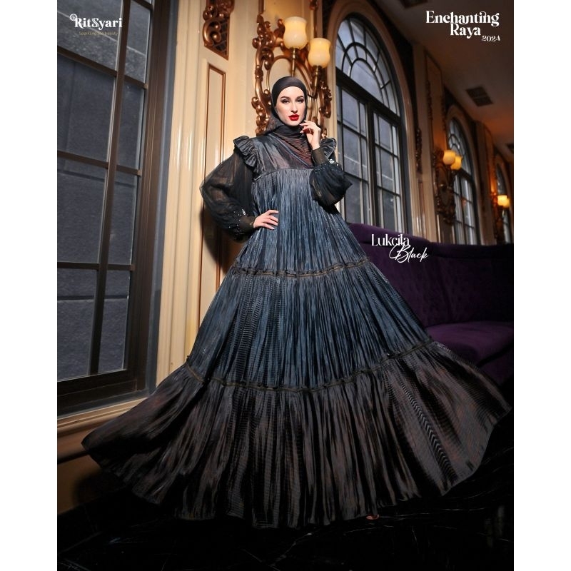 RITZ SYAR'I] GAMIS SYARI TERBARU / DRESS SET  " LUKCITA " By Ritz Syar'i