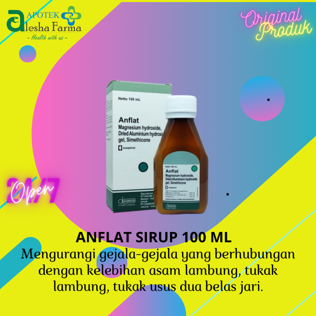 ❤Alesha❤ Anflat Suspensi 100 ml | Anflat Sirup | Obat Maag
