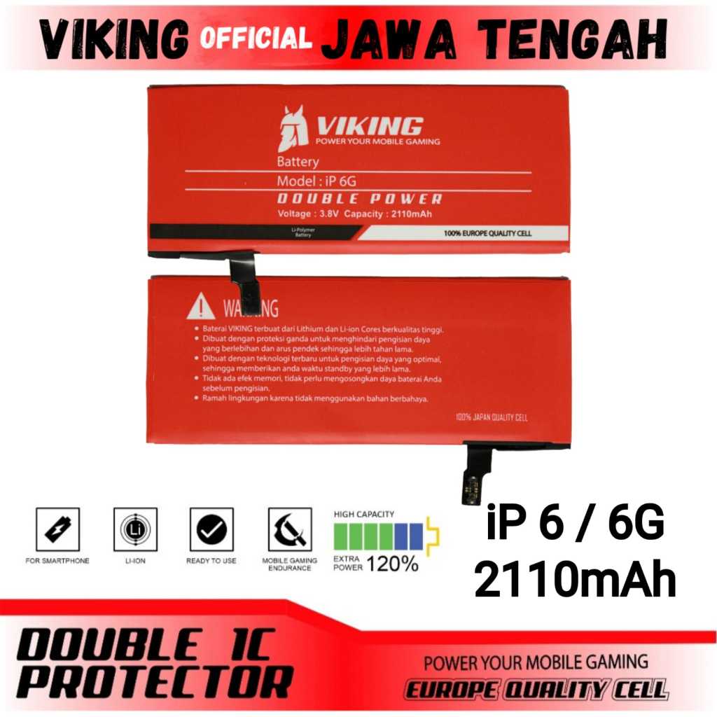 VIKING Baterai iPhone 6G - iPhone 6 Double Power