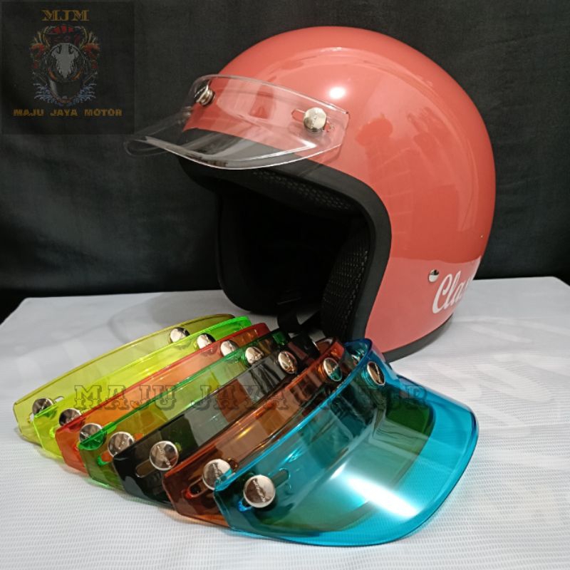 Topi Helm//Pet Transparan Norisk//Pet Helm Retro Cakil