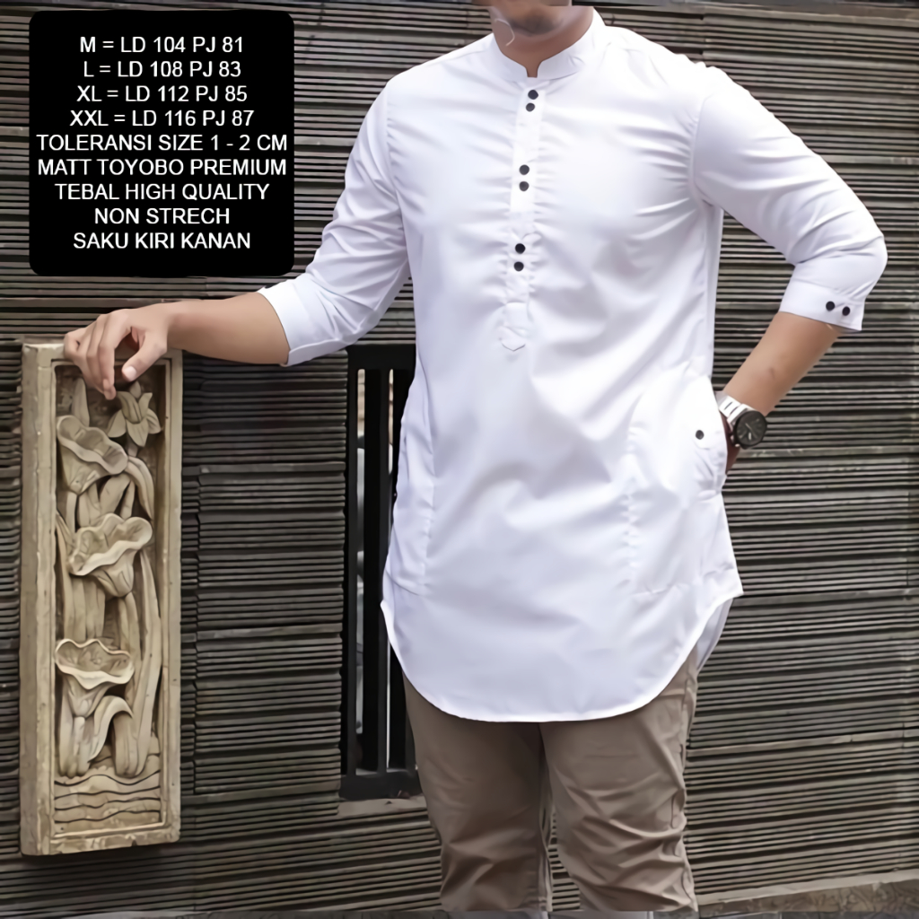 Baju Koko Pria Dewasa Terbaru Model Salman Warna White Putih Bahan Premium Baju Muslim Atasan Pria Kemeja Kekinian Lengan Pendek Murah Bagus