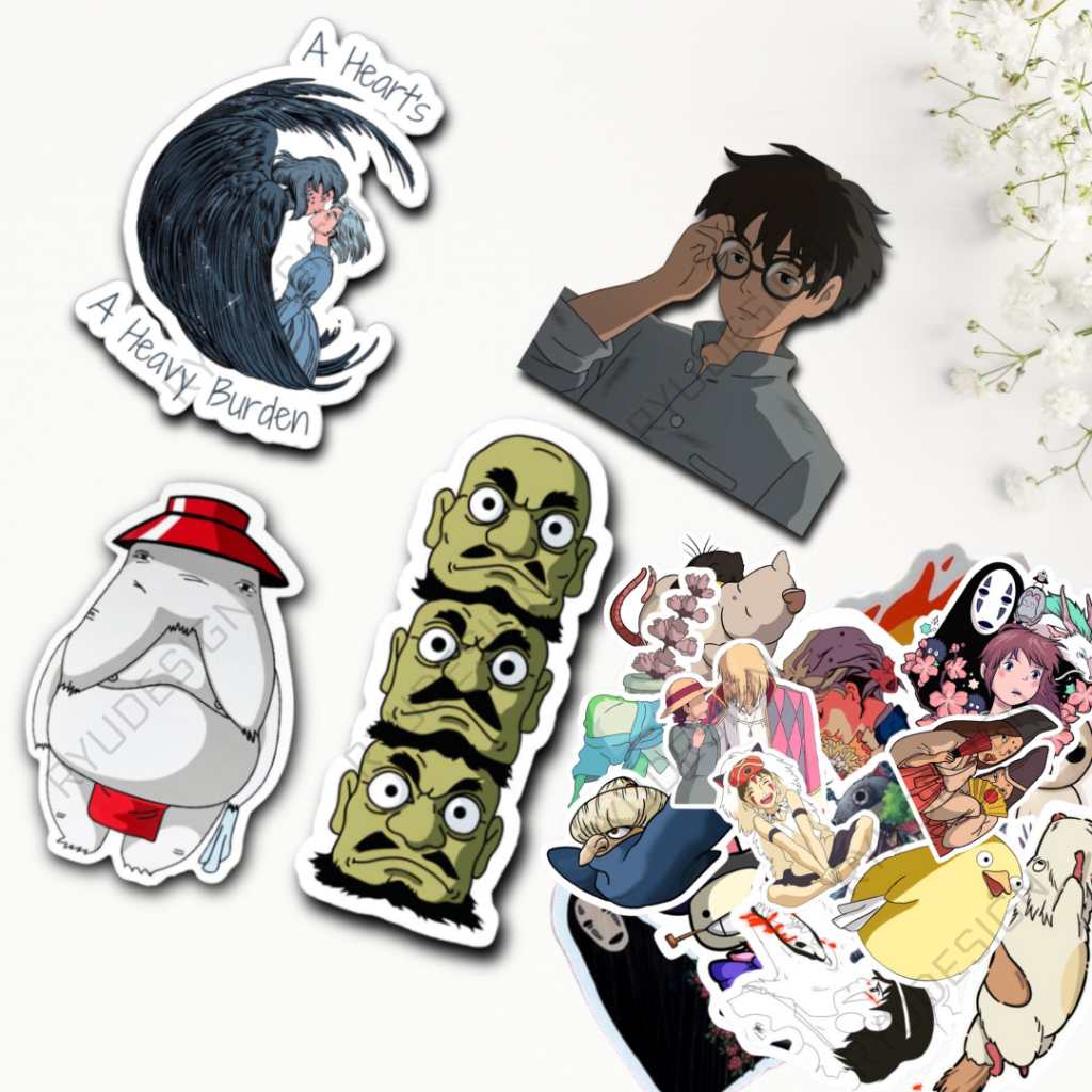 

Stiker Pack Anime Ghibli Studio Sticker Waterproof Vinyl High Quality Spirited Away No Face Ponyo Totoro Mononoke Moving Castle Aesthetic