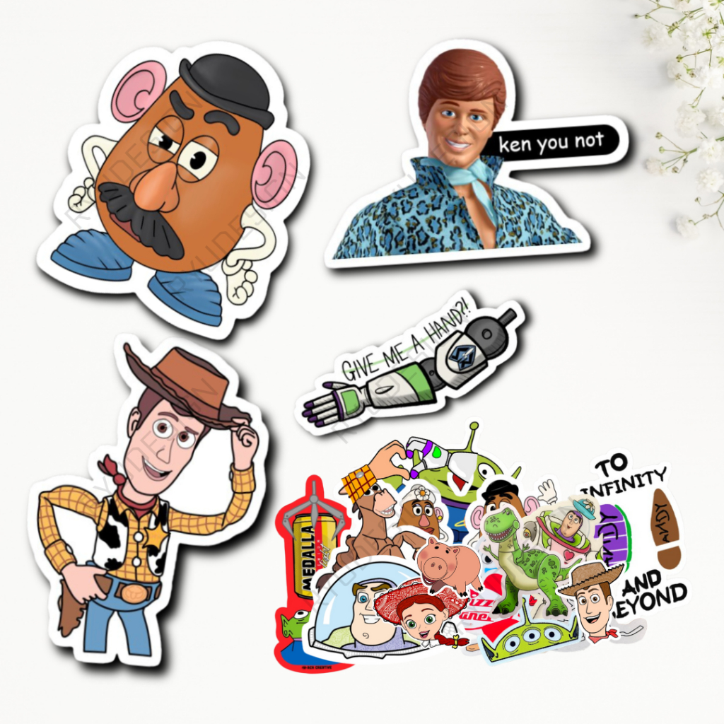 

Sticker Stiker Pack Kartun Disney Pixar Toys Toy Story Anti Air Buzz Lightyear Woody Potato Head Anak Lucu HP Tumbler Helm Besar