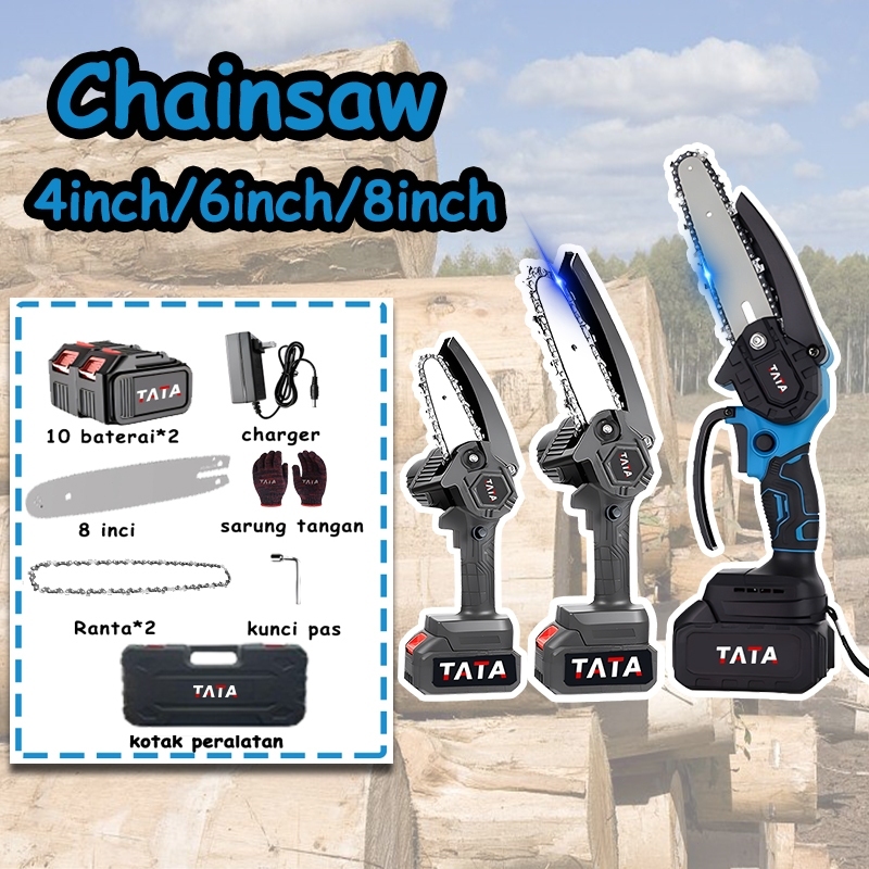 TATA gergaji listrik mini gergaji listrik tanpa kabel 8 Inch Gergaji listrik kecil rumah tangga/6 In