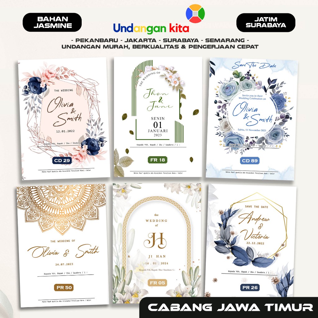

Undangan Pernikahan Jasmine Gliter Undangan Kita Surabaya