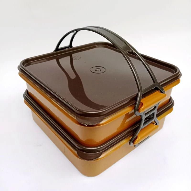 Rantang KOTAK  motif bunga Susun 2/rantang Hajatan