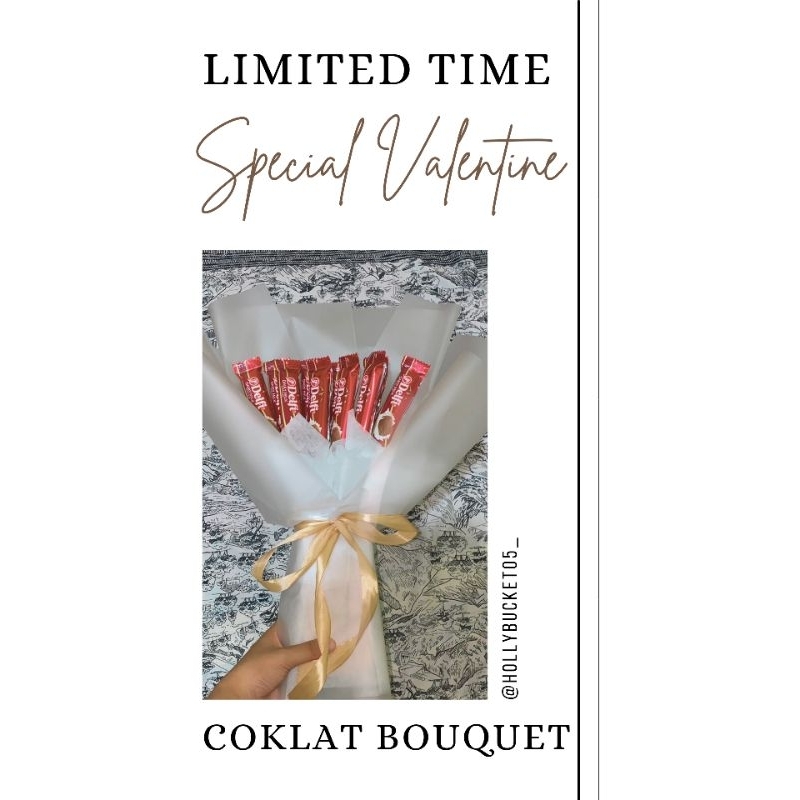 

Buket Valentine coklat delfi bar milk 25 g