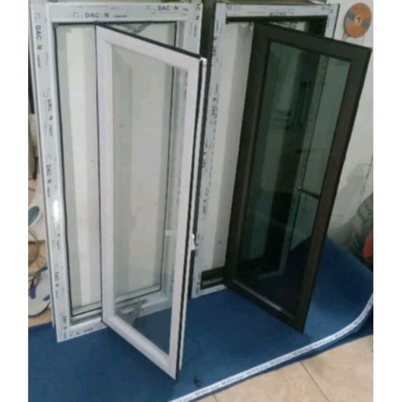 kusen jendela aluminium ukuran 100x50 free packing kayu