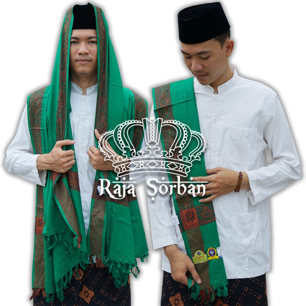 Sorban Kashmiri Almas Hijau Rumbai