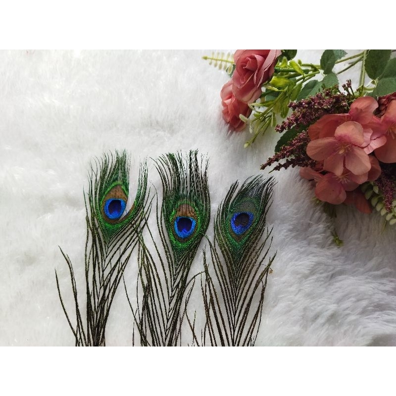 Bulu merak sintetis palsu satuan