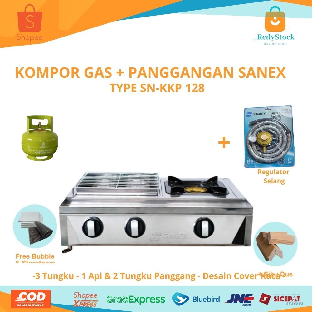 KOMPOR GAS PANGGANG 2 IN 1 SANEX SN-KKP128 NEWW KOMPOR GAS PANGGANG SANEX 2 IN 1 KOMPOR GAS PANGGANG