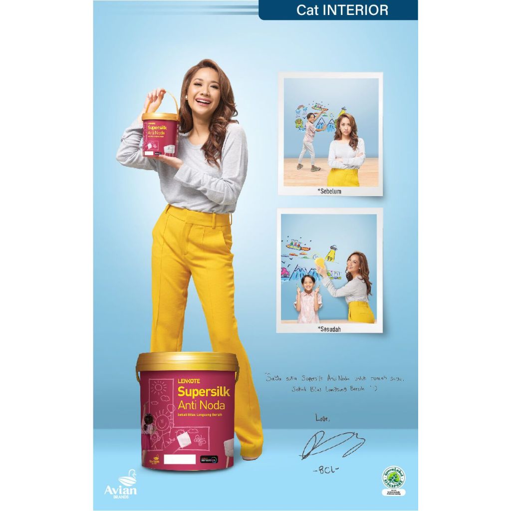 Cat Lenkote Supersilk Anti Noda 2,5ltr WARNA MUDA / Cat Tembok Anti Noda