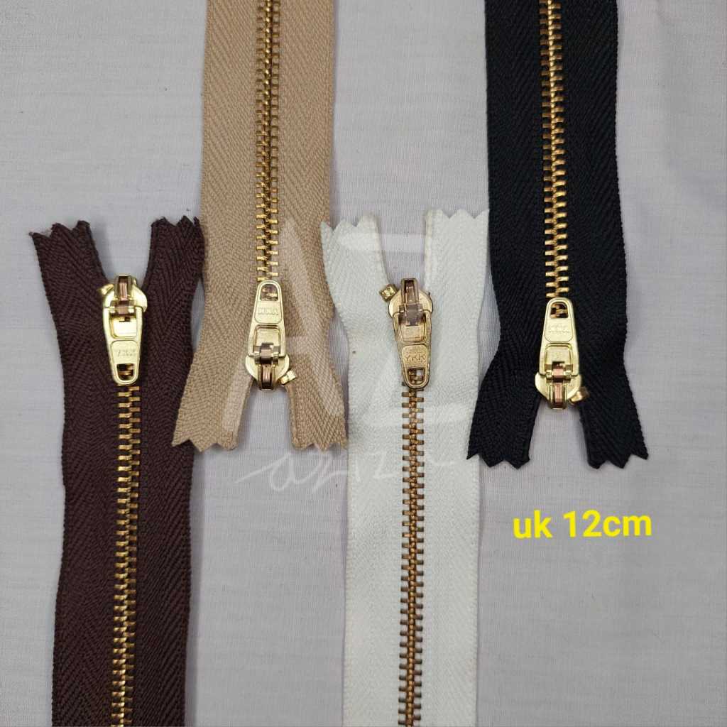 Resleting Jeans YKK Ukuran 5" (12 CM) Besi Emas Eceran