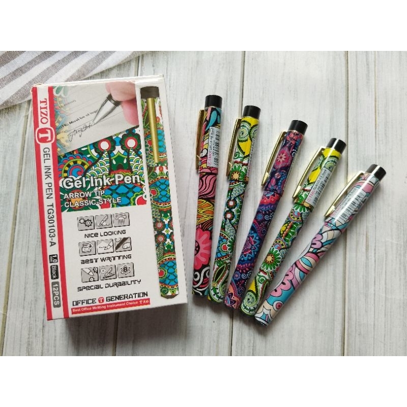 

(12PC) BULPOIN GEL TG-30103A MOTIF BATIK 1.0 HITAM