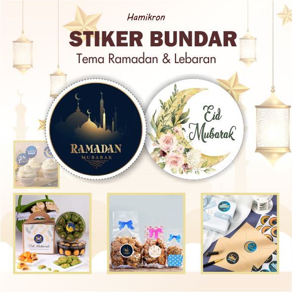 

Stiker Ramadan/Lebaran/Idul Fitri Bundar, Stiker Toples/Amplop/Box/Hampers/Parcel. . .