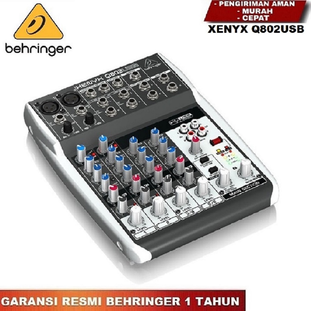 Mixer BEHRINGER XENYX Q802USB / Q 802USB / Q 802 USB ORIGINAL / NEW / GARANSI RESMI 1 TAHUN