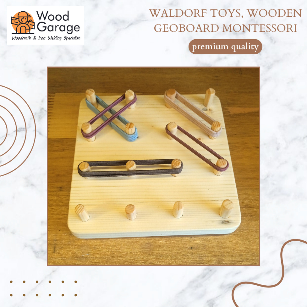 Waldorf toy , peg board , wooden geoboard mainan montessori