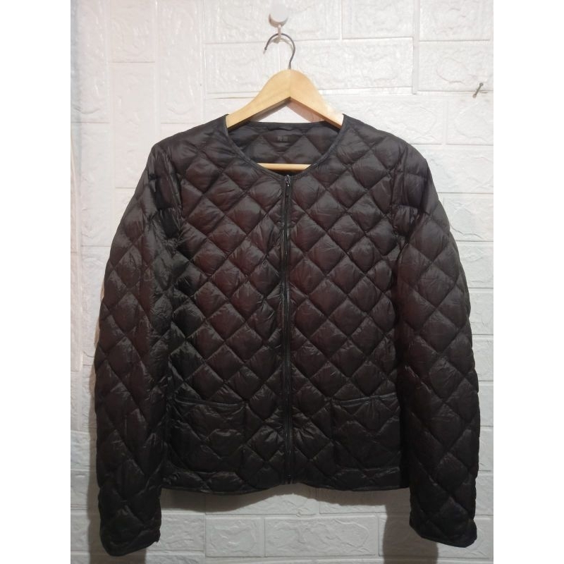 UNIQLO ultralight down outer jaket diamond coklat pocketable