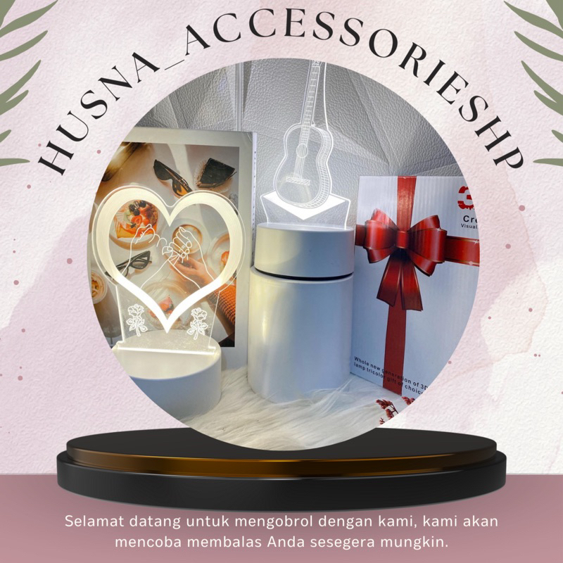 Lampu Led 3D Acrylic / Lampu Tidur Hias / Lampu Memo / Lampu Hias / Lampu Acrylic / Pajangan Hiasan 