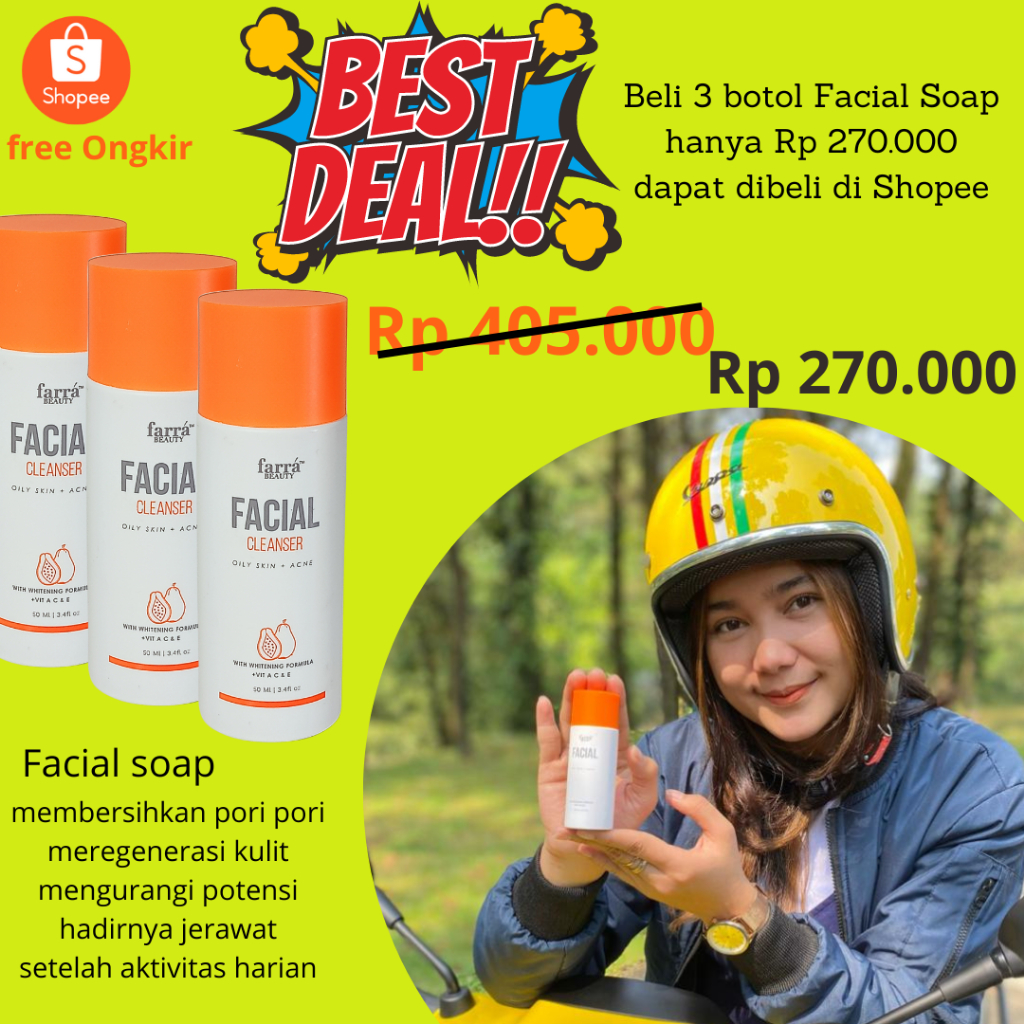 sabun cuci muka facial soap farra beauty berBPOM 50ml