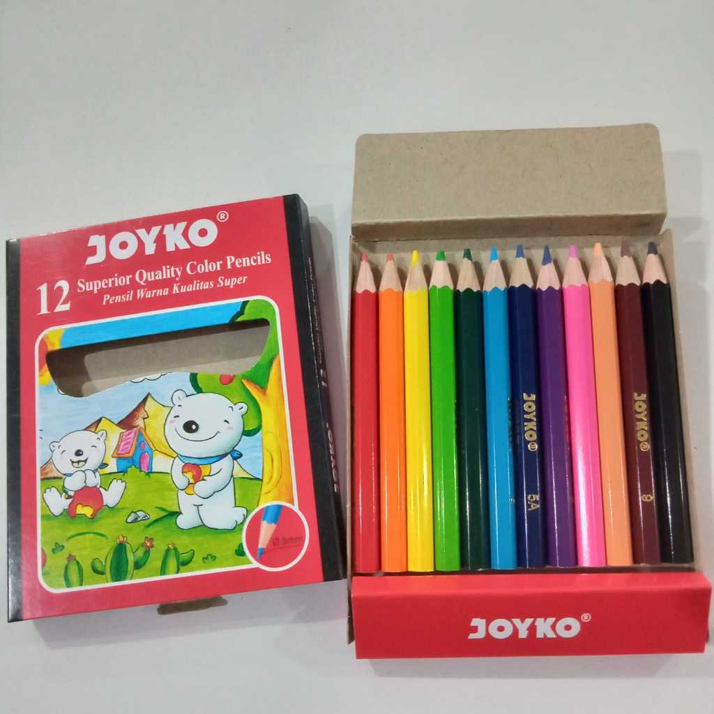 

pensil warna joyko pendek 12 warna, pensil warna cp-s12