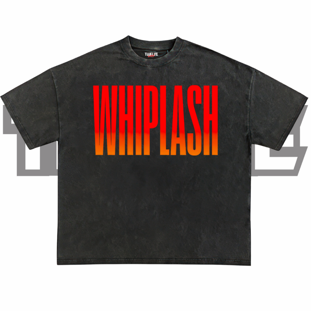 WHIPLASH Oversize T-Shirt | Wash Hitam | Kaos Aesthetic | Atasan Pria Wanita | Baju Cowo Cewe Unisex