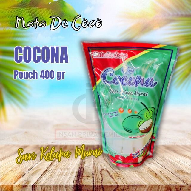 

Nata De Coco COCONA Pouch 400 gr / Sari Kelapa Murni