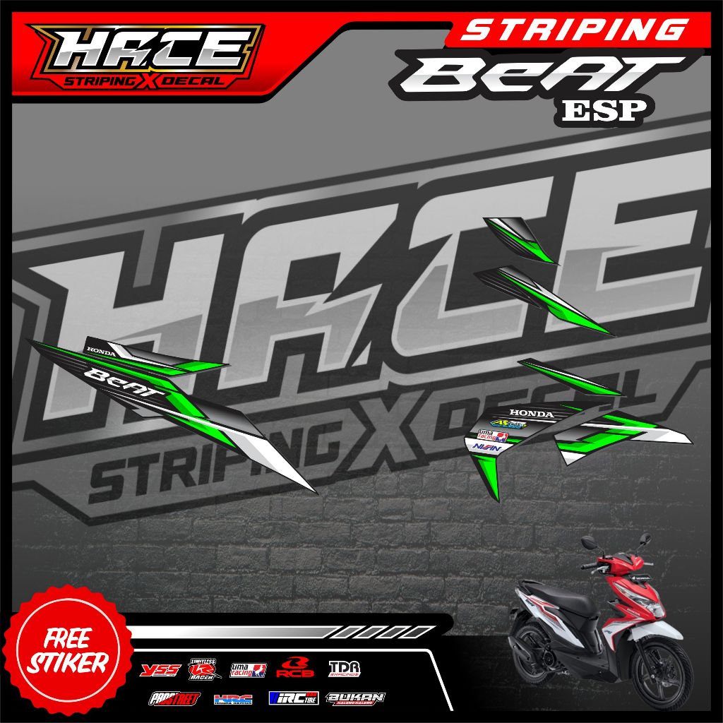 STRIPING STICKER HONDA BEAT ESP - STRIPING STICKER BEAT ESP GRAFIK SIMPLE KODE 02