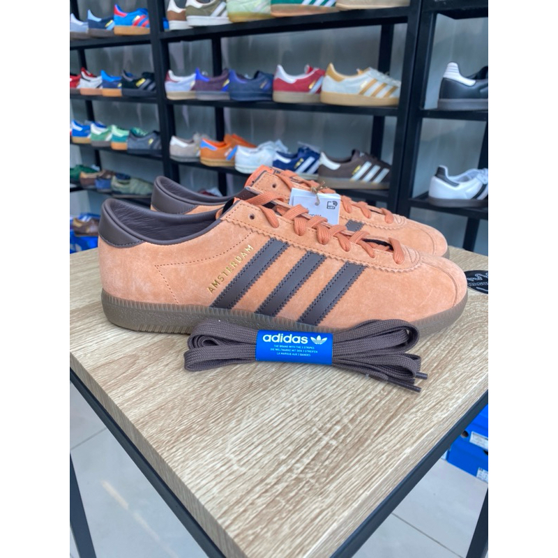 ADIDAS AMSTERDAM [ORANGE/BROWN] #IE1418 HAGUSNEAKER GARANSI 100% ORIGINAL